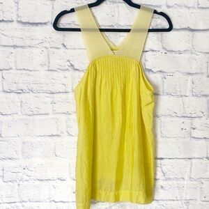 BCBGMaxAzria Runway yellow sheer strap sleeveless top medium